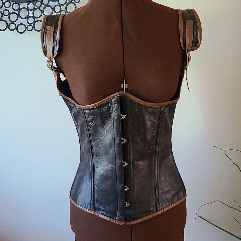 Dracula Clothing Leather Under Bust Corset Steampunk M - Picture 5 of 9